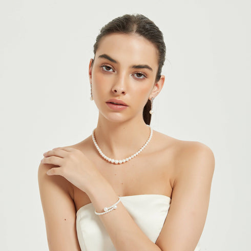 Gradual Size White Freshwater Pearls Strand - House Of Pearls